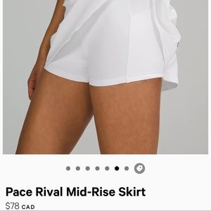 Lululemon Pace rival mid rise skort - size 2